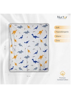 اشتري Nurtur Soft Baby Blankets for Boys & Girls  Blankets Unisex for Baby 100% Combed Cotton  Soft Lightweight Fleece for Bed Crib Stroller & Car Seat Official Nurtur Product في الامارات