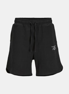 Buy Minimal Print Sweat Shorts with Drawstring Waistband in Saudi Arabia