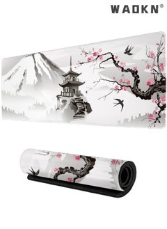 Buy Chinese Style Landscape oil Painting Mouse Pad, Extended Large Mouse Mat Desk Pad, Stitched Edges Mousepad, Long Non-Slip Rubber Base Mice Pad in UAE