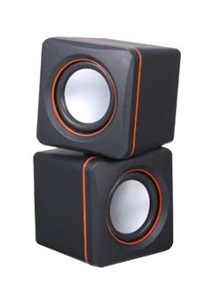 Buy Mini Digital Wired Computer Speaker, 2 Pieces 2.0 multimedia speaker USB power supply - Black and Orange in Egypt