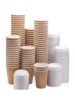 Buy Ripple Cup Brown 12 Ounce With Lid 10 Pieces in UAE