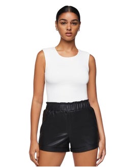 Buy Faux Leather High-Waist Shorts in Egypt