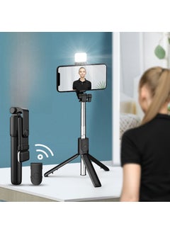 Buy 1 x 5 pcs Mini Foldable Selfie Stick with Bluetooth Remote R1S [70cm] with light PP material in Saudi Arabia