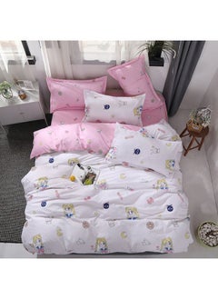 Buy 4-Piece Gorgeous Floral Beautiful Girl Warrior Design Duvet Cover Set Quilt cover 200cm * 230cm in Saudi Arabia