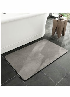 اشتري Bath Mat Rug-Rubber Non Slip Quick Dry Super Absorbent Thin Bathroom Rugs Fit Under Door-Washable Bathroom Floor Mats-Shower Rug For In Front Of Bathtubshower Roomsink (40X60 Cm Gray) في الامارات