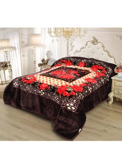 Buy 2 Ply embossed super soft printed raschel blanket warm and comfortable to sleep 14 lbs in UAE