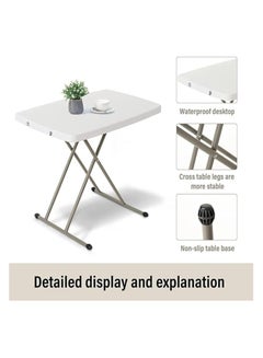 Buy Portable Foldable Laptop Table, Heavy Duty Utility Table, Simple Height Adjustable in Saudi Arabia