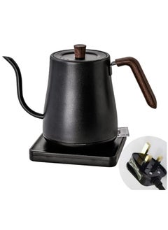 اشتري 800ml Gooseneck Electric Kettle, Temperature Control Pot with Wooden Handle and Stainless Steel Inner Lid, Rapid Boil Hand Drip Teapot for Coffee Tea في السعودية