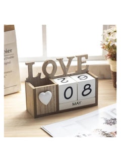 Buy Wooden Desk Calendar With Pen Holder in Saudi Arabia