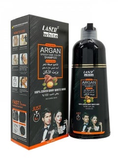 Buy Argan Oil Grey Coverage Hair Color Shampoo Natural Black 14.0 oz in Saudi Arabia