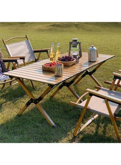 Buy Portable and foldable wooden picnic and camping table, 60*120 cm in Saudi Arabia