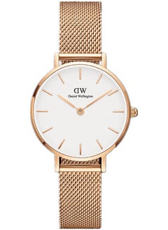 Buy Petite Melrose Eggshell White Round Watch for Women 28mm Dial with Rose Gold Stainless Steel Strap DW00100219 in Saudi Arabia