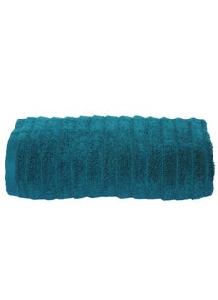 اشتري 100% Cotton Zero Twist 460 Gsm Wave Ribbed Pattern Bath Towel 70x140 Cm في السعودية