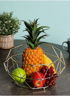 Buy Vertex Gold Wire Fruit Basket in UAE