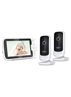 اشتري Nursery View Premium Twin Cameras Video Baby Monitor With 5 Inch Screen, Infrared Night Vision, Split Screen, Digital Zoom and Room Temperature Sensor في الامارات