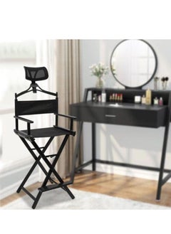 Buy Tall Directors Chair Makeup Artist Chair With Head Rest and Footrest Foldable Aluminum Portable Height Stool For Camping Home Patio Sports Office in UAE