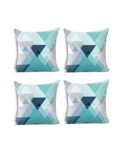 اشتري 4-Piece Modern Home Geometry Abstraction Pattern Pillowcase Sofa Pillow Cover Throw Pillow Multicolor 45 x 45 Centimeter في الامارات