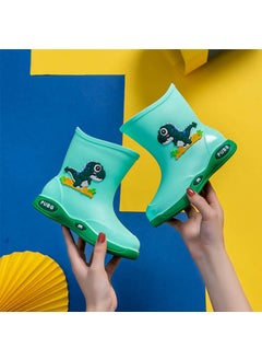 Buy Four Seasons Childrens Rain Boots Womens Fleece-lined Warm Detachable Water Shoes Non-slip Waterproof Rain Boots Young Childrens Small and Medium-sized Childrens Boys BootsGreen [without velvet]] Green [without velvet]] in UAE