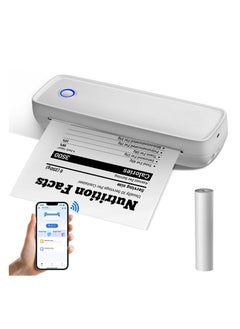 Buy A4 Thermal Printer with 1 Roll Thermal Paper,Portable Printers Wireless for Travel, Bluetooth Mobile Thermal Printer Supports A4 Paper, Inkless Printer Compatible with Android and iOS Phone and Laptop in Saudi Arabia