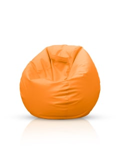 Buy PVC  Bean Bag Filled Multi Purpose Faux Leather Bean Bag Orange in UAE