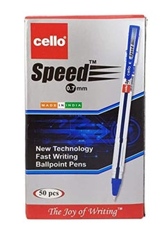 Buy 50-Piece Speed Ballpoint Pen Blue Ink in UAE