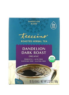 Buy Organic Roasted Herbal Tea Dark Roasted Dandelion Caffeine Free 10 Tea Bags 2.12 oz (60 g) in UAE