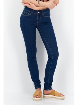 اشتري Women Skinny Fit Solid Stretchable Denim, Navy Blue في الامارات