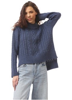 Buy Jeans BLue Knitted Slip On Comfy Pullover in Egypt