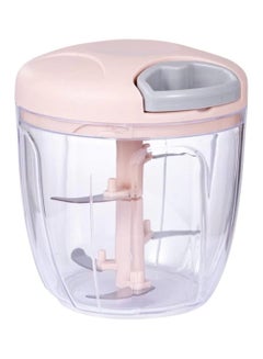 Buy Handy Chopper Manual Food Chopper With Stainless Steel Blades Hand Powered Onion Chopper Vegetable Cutter Pull Chopper Pink 900 ml in UAE