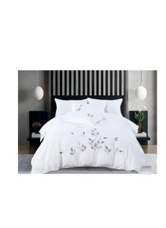 Buy Embroidered King Size Duvet Cover Set - 6-Piece Bedding Collection fitted bedsheet duvet with Zipper Closure in UAE