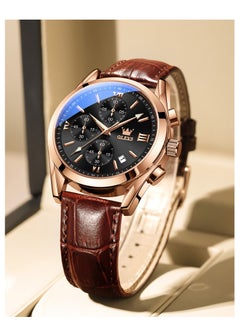 Buy Watches for Men Quartz Leather Water Resistant Watch Brown 40mm 2872 in Saudi Arabia