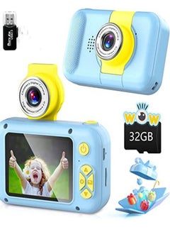 Buy Upgrade Kids Selfie Camera Birthday Gifts For Boys Age 3-9 HD Digital Video Cameras For Toddler Portable Toy For 3 4 5 6 7 8 Year Old Boy With 32GB SD Card(Blue) in Saudi Arabia