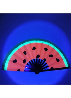 Buy Bamboo Bone Folding Fan UV Glow Rave Foldable Chinese Vintage Bamboo Silk Fans for Party Wedding Dancing Decoration Gift Performance Baby Shower in UAE