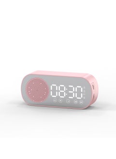 Buy Cross-border new wireless Bluetooth speaker HD mirror clock alarm clock card Radio gift mini stereo Z7 Pink in UAE