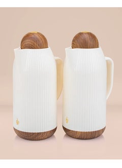 Buy A thermos set for tea and coffee from Al Saif, pearl and wooden, from Diva in Saudi Arabia