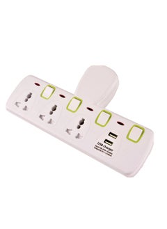 اشتري T Type 3 Way 2 USB  Universal Wall Socket Plug في الامارات