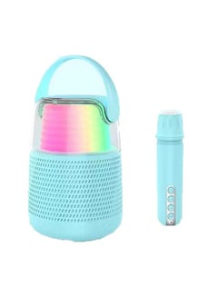 Buy Wireless Karaoke Bluetooth Speaker Mic Portable Bluetooth Speaker Microphone High Sound Quality Speaker Multi Color Light Lantern Design Speaker in UAE