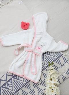 Buy Baby Bath Towel with Headdress and Sponge in Saudi Arabia