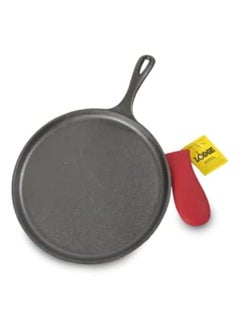 Buy Cast Iron Griddle And Hot Handle Holder, 10.5", Black/Red in UAE