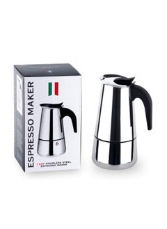 Buy Stove top espresso coffee maker, Mocha jug, (100ml / 2 cups), single source mocha, cappuccino and latte pot, stainless steel jug, stainless steel, - from Rana store in Egypt