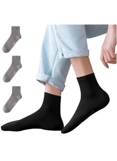 Buy Mens Socks Cotton Dress Socks Mens Calf Socks for Business Breathable Soft Athletic Casual Socks Comfort Fit Breathable Sweat-Absorptive Odor Resistant 3 Pack Brown in Saudi Arabia