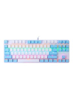 Buy 87 Keys Wired Mixed Light Keyboard With Mechanical Blue Switch Suspension Button in UAE