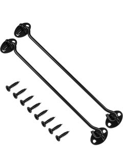 Wrought Iron Barn Door Latch – Heavy-Duty Hook & Eye Gate Latch For Sliding Doors, Fences, Sheds, Garages – Black