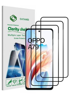 Buy 3 Pack For Oppo A79 Screen Protector 9H Hardness Scratch Resistance Screen Protector Touch Sensitive Case Friendly Tempered Glass Film in UAE