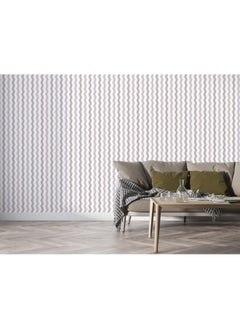 Buy Zigzag Lines Pattern Geometric Fabric Wallpaper Covers An Area ​​Up To 4.2Mx3M With Adhesive And Smoothing Tool in Egypt