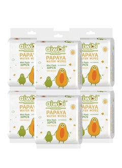 اشتري 99.9% Papaya Mini Water Wipes 32pcs Pack of 6 في الامارات