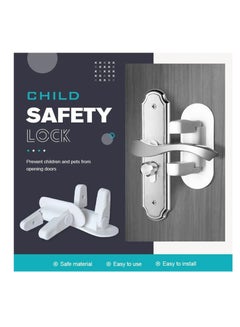 Buy Baby Child Safety Anti lost Protection Toddler Door Handle Lever Lock For Drawers Doors Cupboards White in UAE
