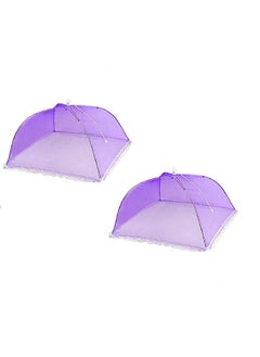 Buy Mesh Food Cover Tent [ Large Size ] Umbrella Food Cover [ Avoid flys and insects flying into your food ] [ Indoor and Outdoor Use ] [ Camping Utensil ] Purple (Pack Of 2) in UAE