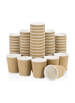 اشتري Disposable Ripple Cup Brown 8 Ounce Without Lid  Kraft Hot Tea, Coffee Kahwa, Hot Drinks & Natural Brown 10 Pieces في الامارات