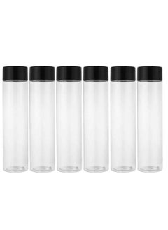 اشتري Plastic juice bottle 500ml Reusable with Black Lid set of 6 في الامارات